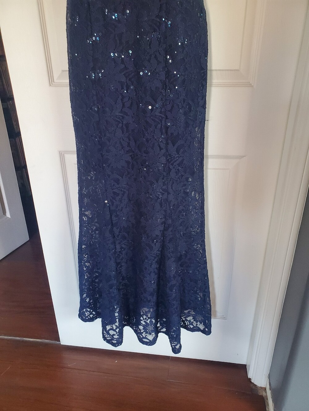 Alexa B Nites Mesh Sheer Lace Sequin Evening Dress Mermaid Gown Formal Prom 8 - Picture 4 of 14